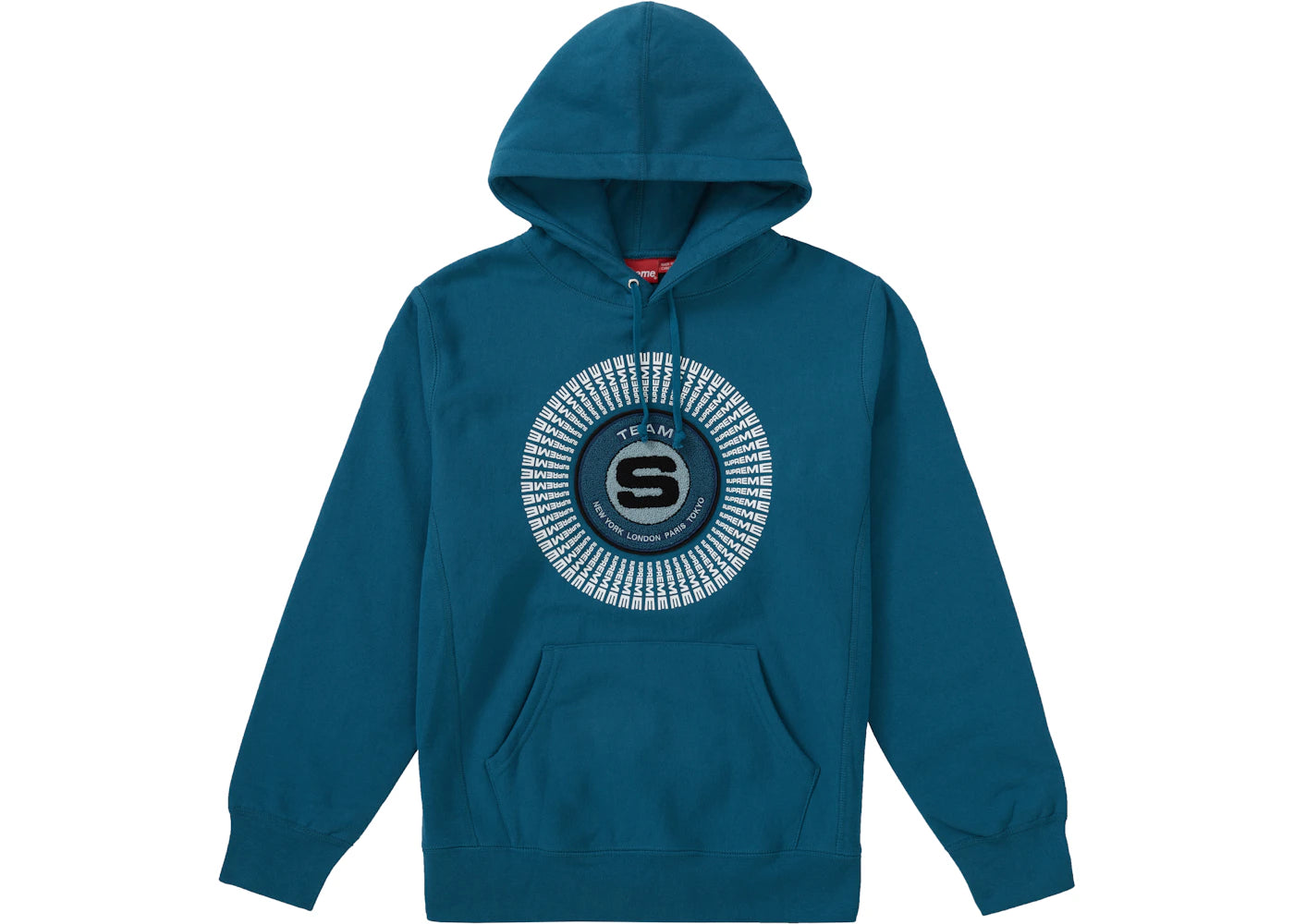 Supreme Chenille Applique Hooded Sweatshirt Marine Blue