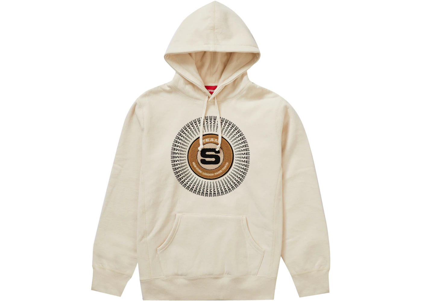 Supreme Chenille Applique Hooded Sweatshirt Natural