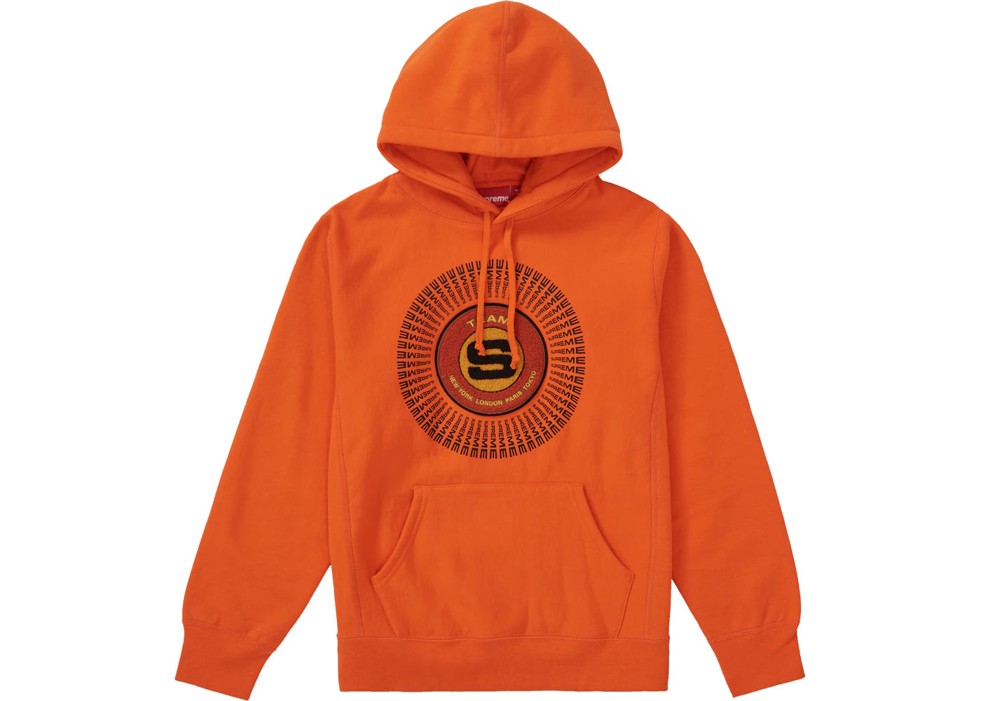 Supreme Chenille Applique Hooded Sweatshirt Orange