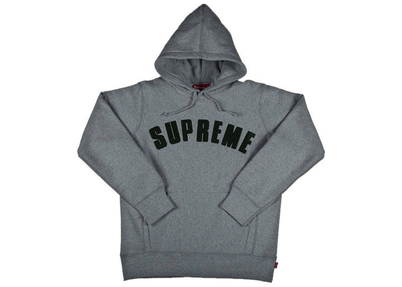 Supreme Chenille Arc Logo Hooded Sweatshirt Grey