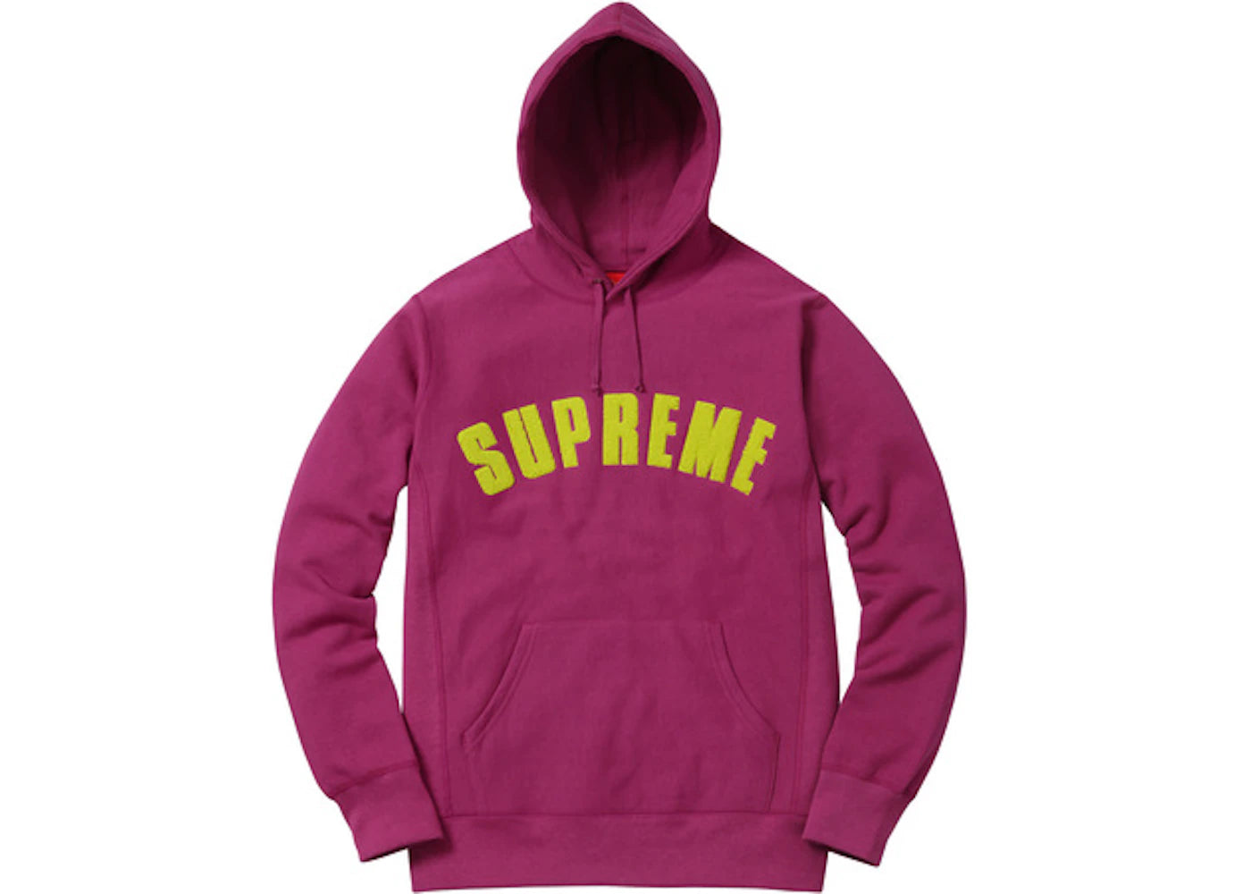 Supreme Chenille Arc Logo Hoodie Magenta