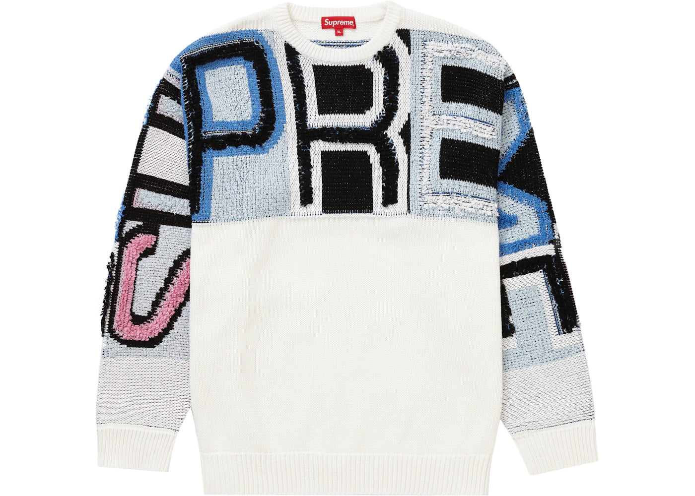 Supreme Chenille Logo Sweater White