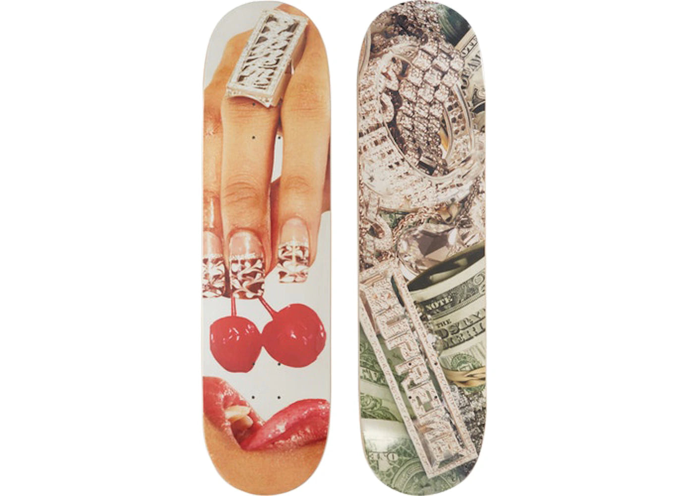 Supreme Cherries & Bling Skateboard Deck Red/Green Set