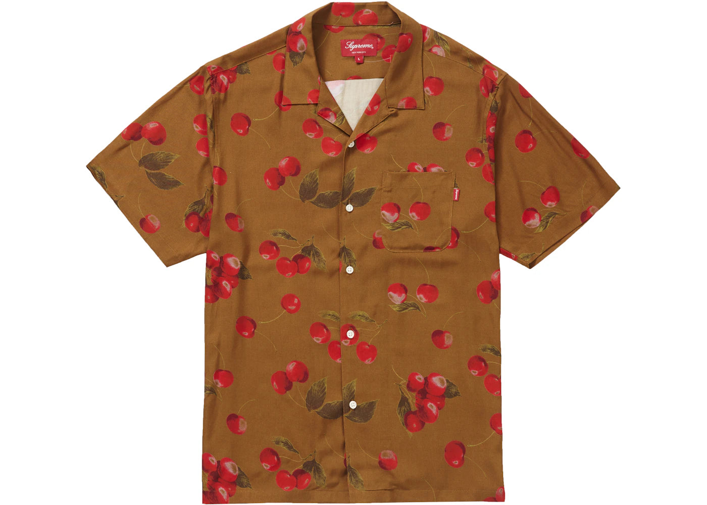 Supreme Cherry Rayon S/S Shirt Brown