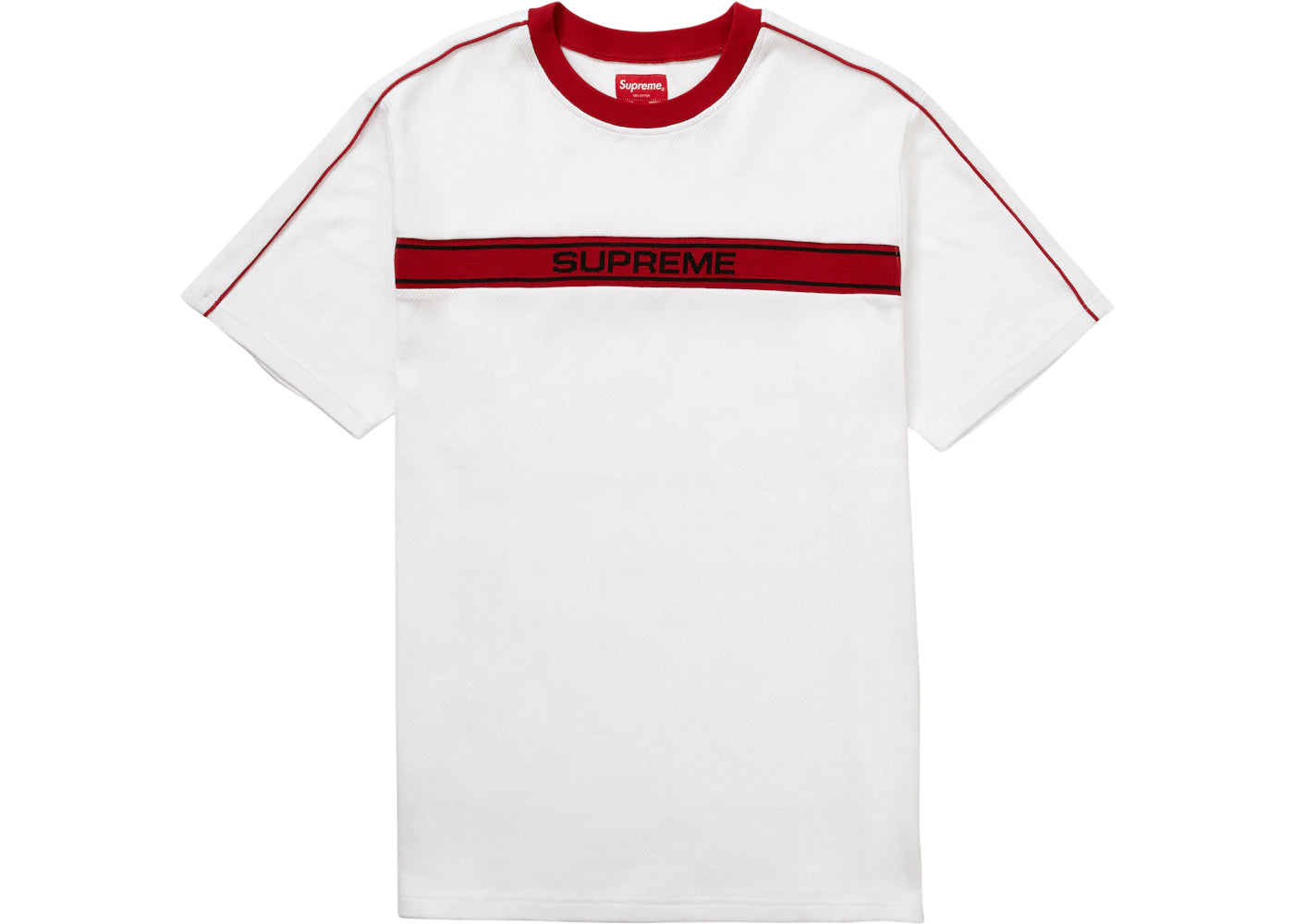 Supreme Chest Stripe Logo S/S Top White