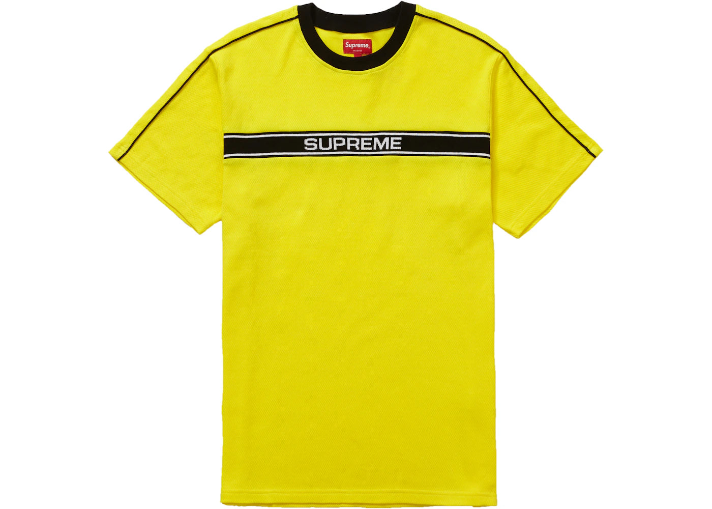 Supreme Chest Stripe Logo S/S Top Yellow