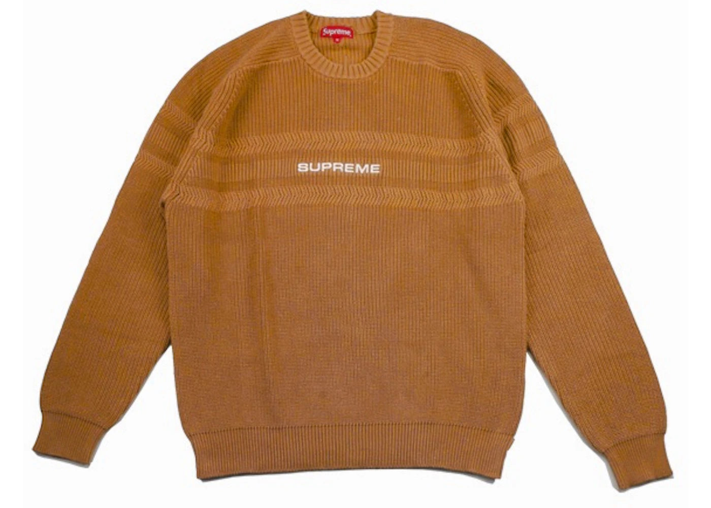 Supreme Chest Stripe Raglan Sweater Brown