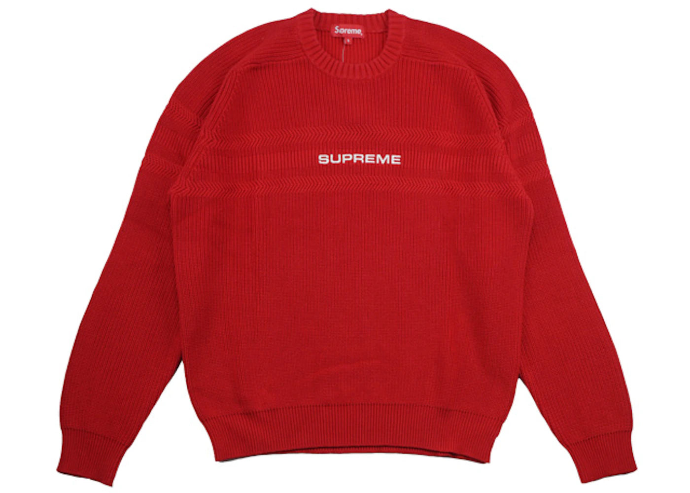 Supreme Chest Stripe Raglan Sweater Red