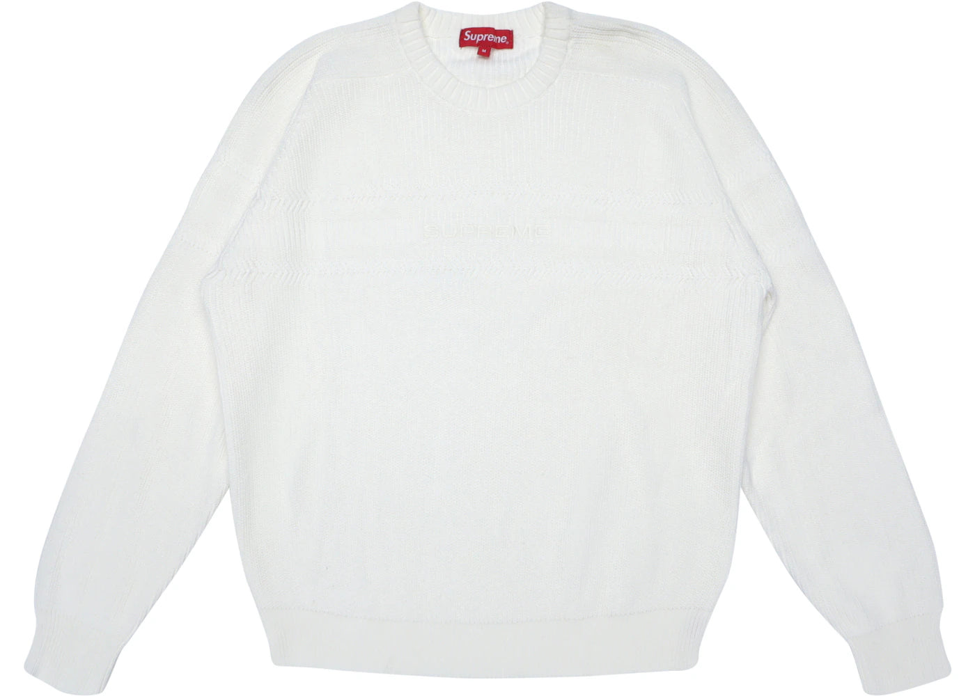 Supreme Chest Stripe Raglan Sweater White