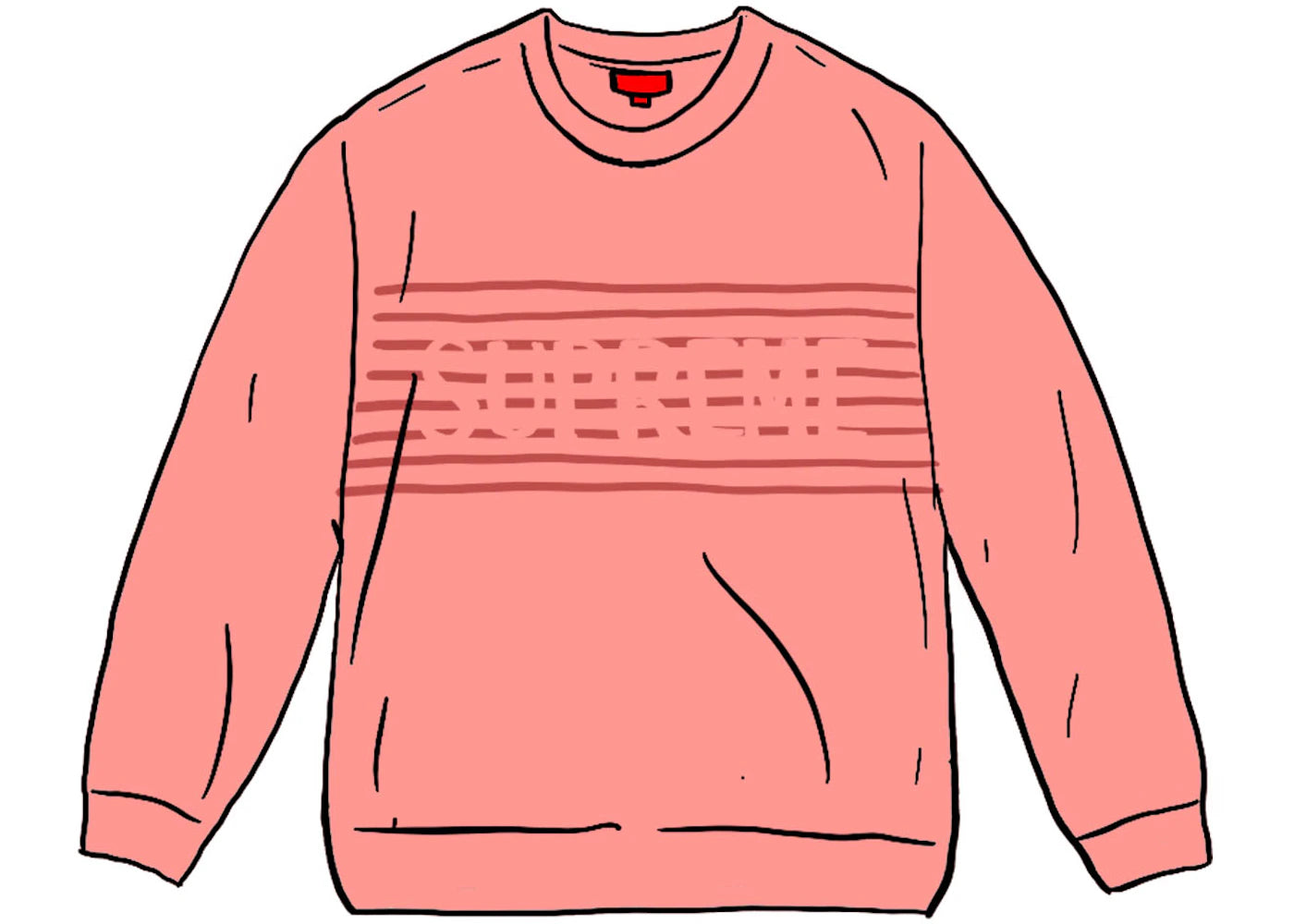 Supreme Chest Stripe Sweater Coral