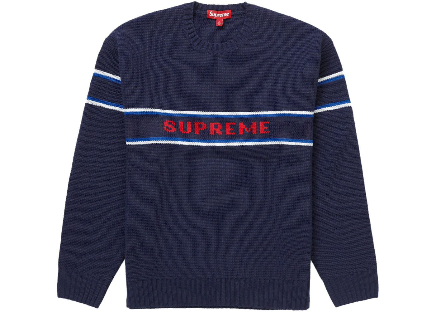 Supreme Chest Stripe Sweater (FW23) Navy