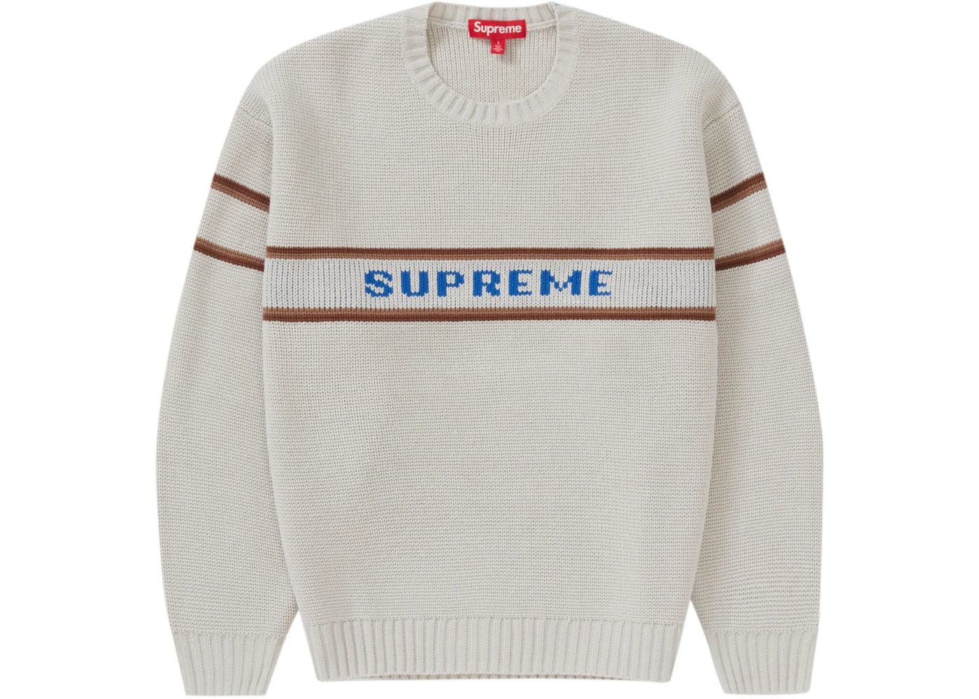 Supreme Chest Stripe Sweater (FW23) White