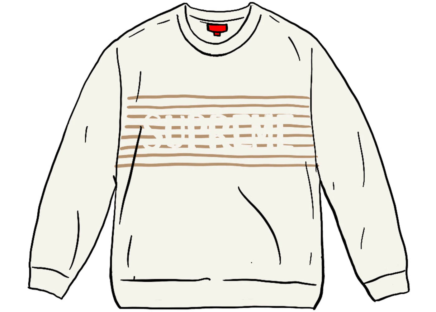 Supreme Chest Stripe Sweater Ivory