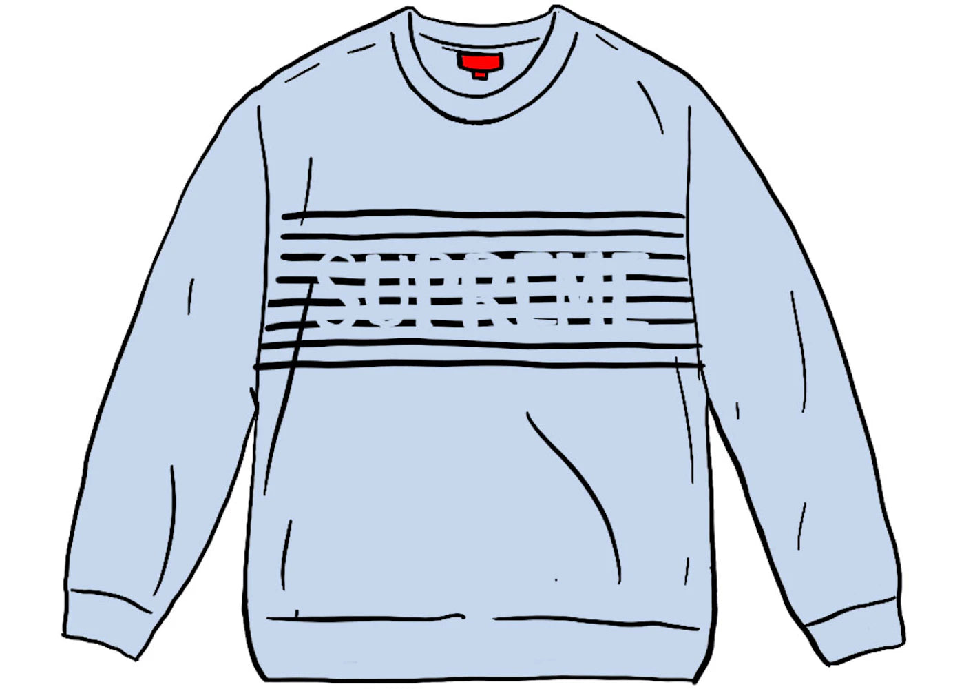 Supreme Chest Stripe Sweater Light Blue