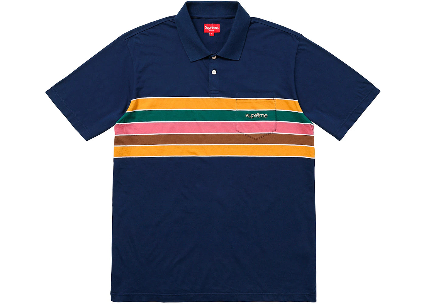 Supreme Chest Stripes Polo Aqua