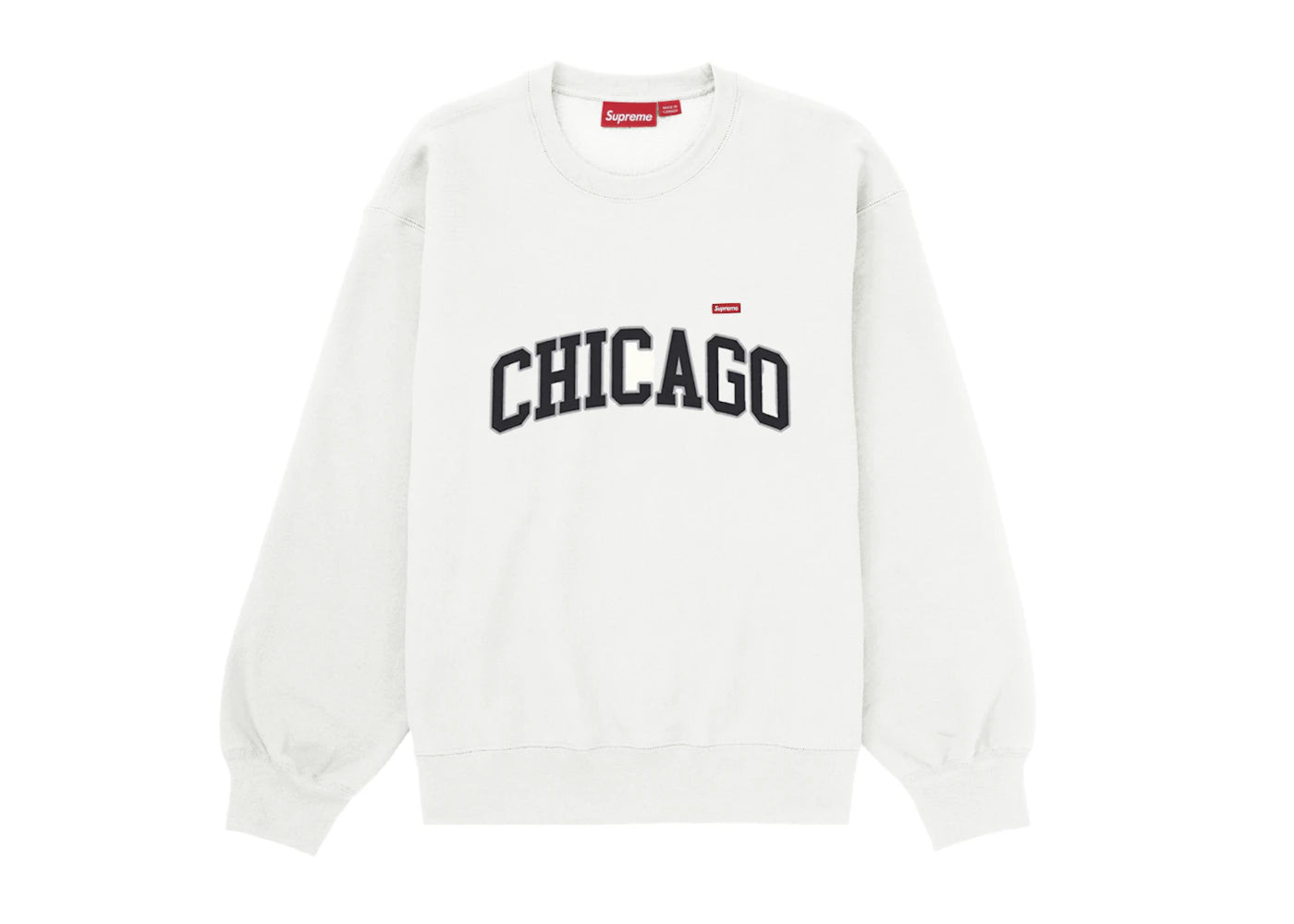 Supreme Chicago Shop Small Box Crewneck White