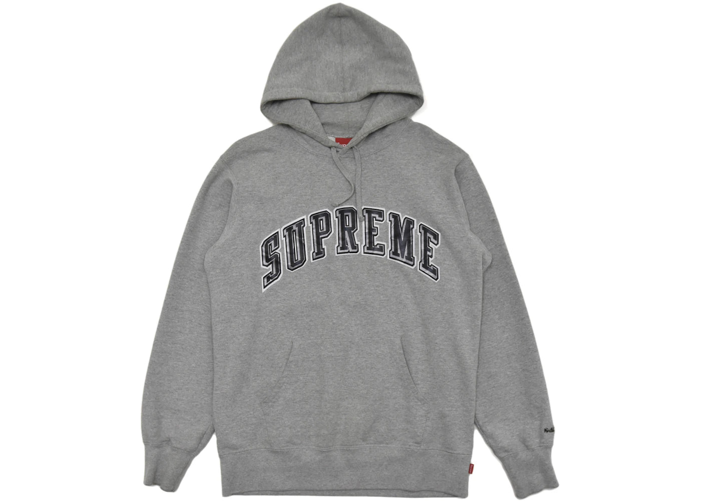 Supreme Chrome Arc Hooded Pullover Heather Grey