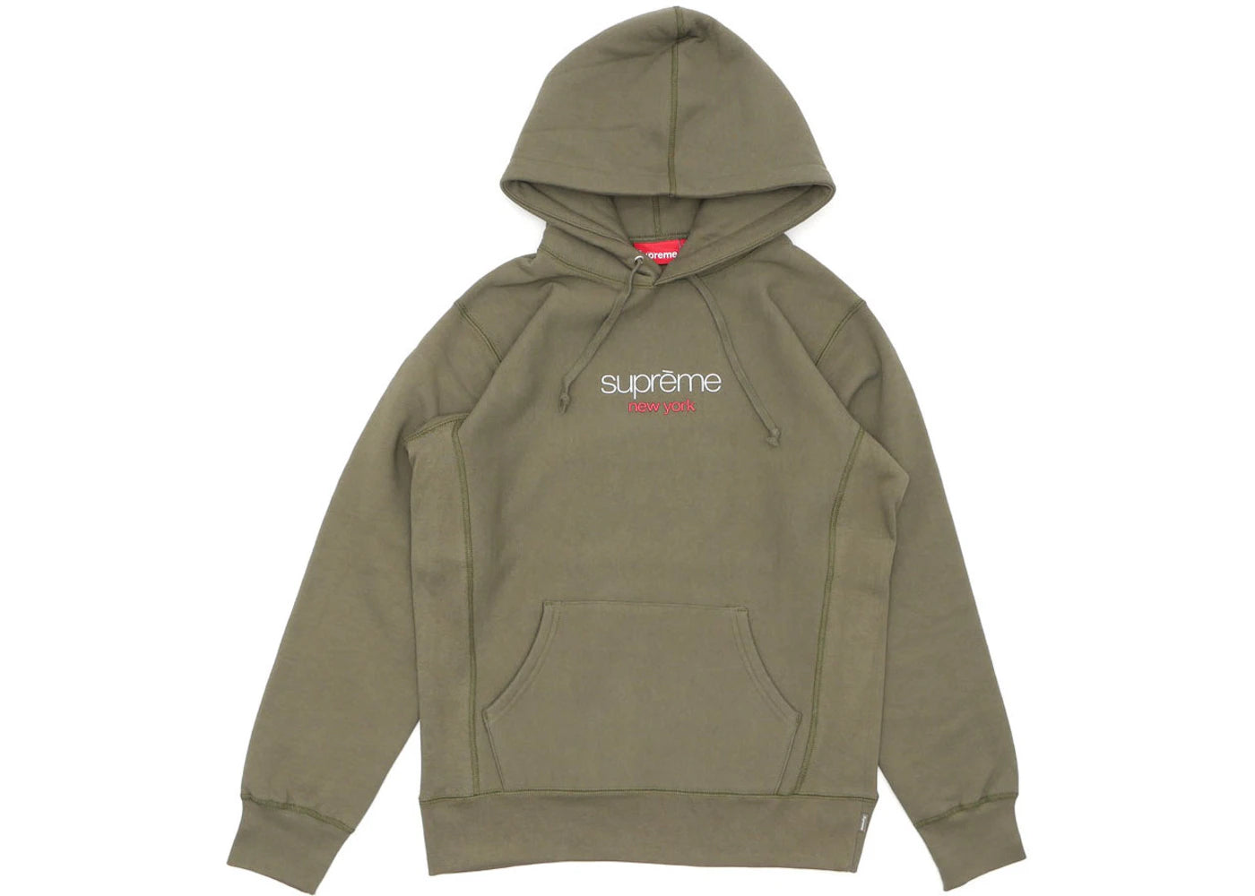 Supreme Chrome Classic Logo Hooded Sweatshirt Olive