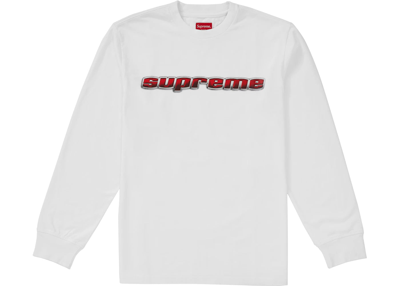 Supreme Chrome Logo L/S Top White