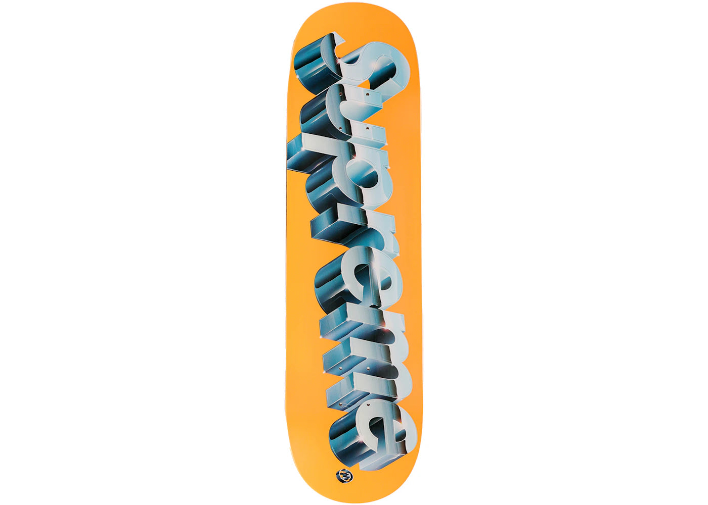 Supreme Chrome Logo Skateboard Deck Orange