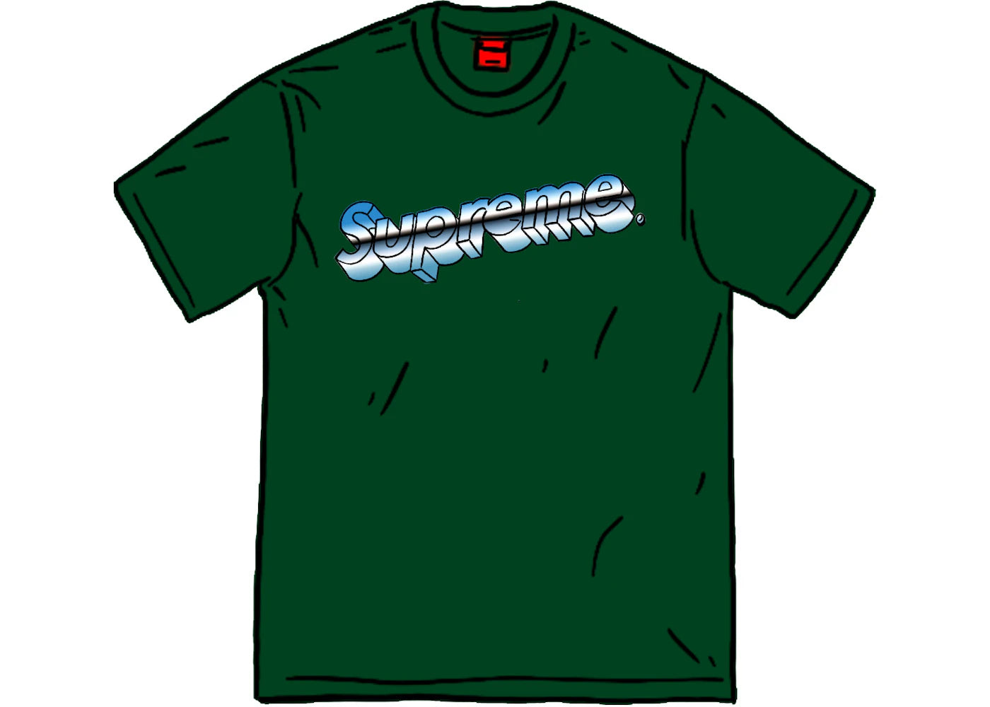 Supreme Chrome Logo Tee Dark Green