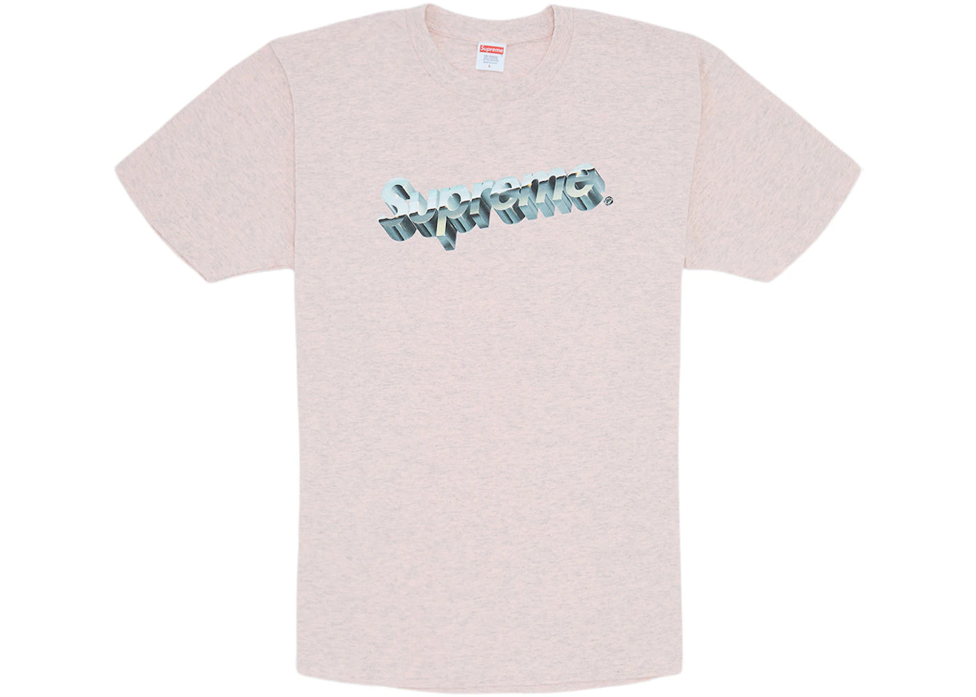 Supreme Chrome Logo Tee Heather Pink