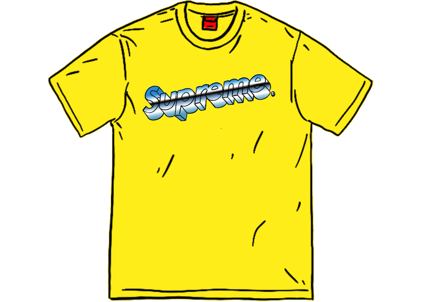 Supreme Chrome Logo Tee Yellow