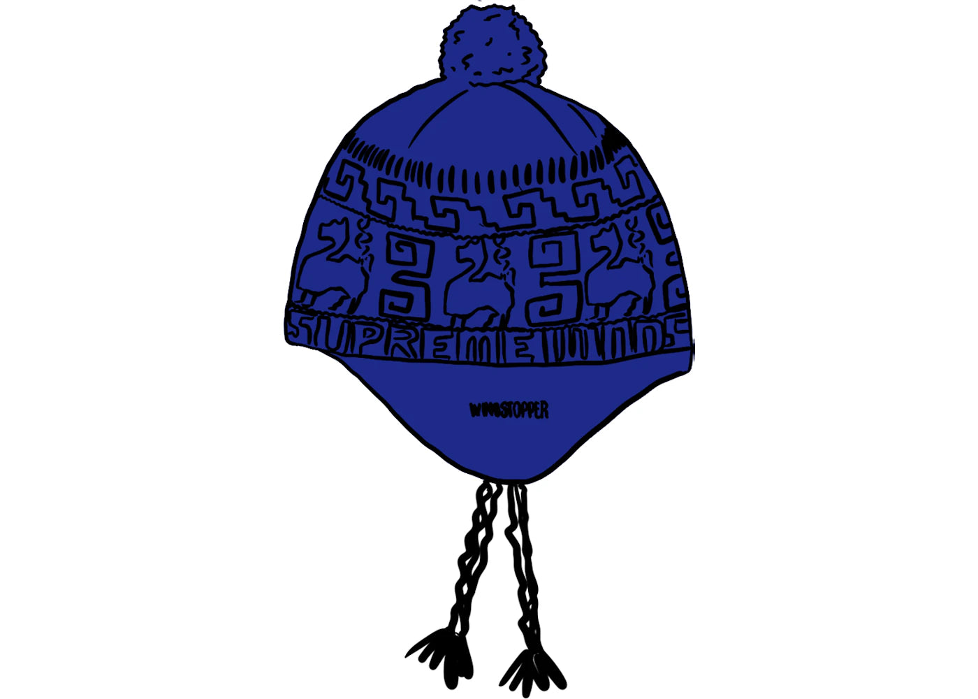 Supreme Chullo Windstopper Earflap Beanie Blue