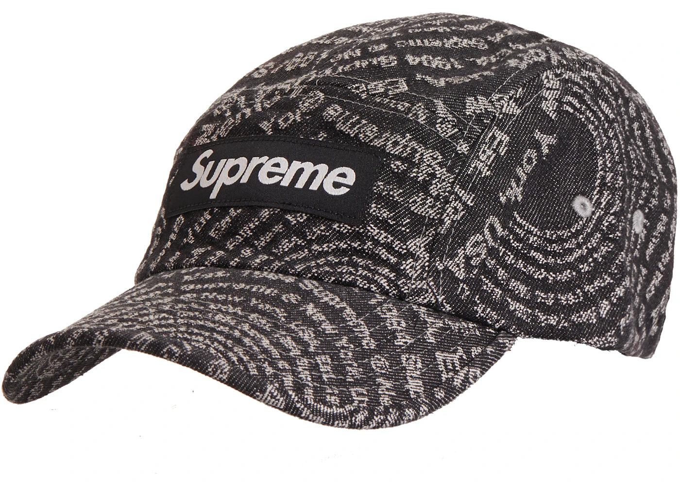 Supreme Circles Jacquard Denim Camp Cap Black