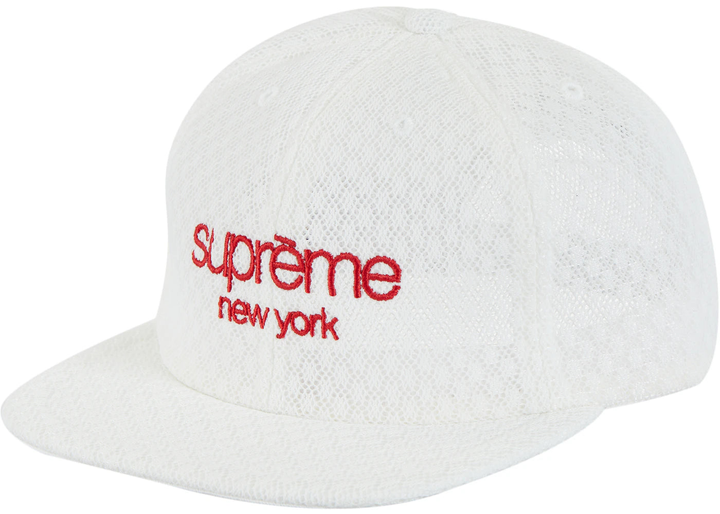 Supreme Classic Logo Air Mesh 6-Panel White