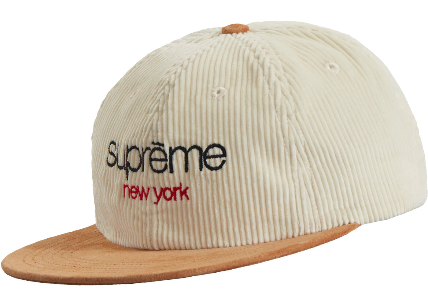 Supreme Classic Logo Corduroy 6-Panel OffWhite