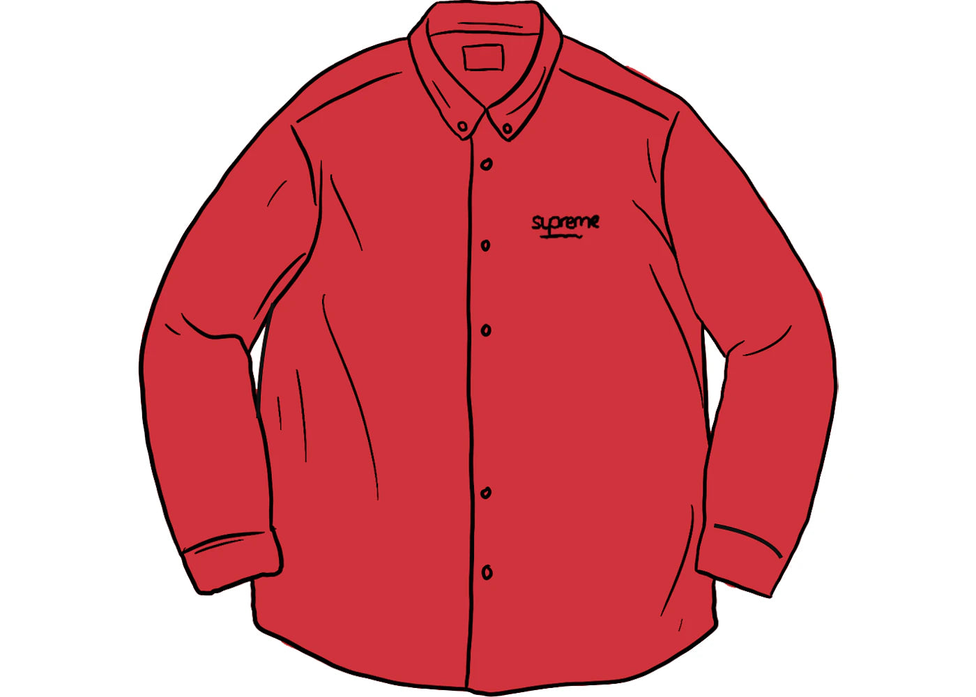 Supreme Classic Logo Denim Shirt Red