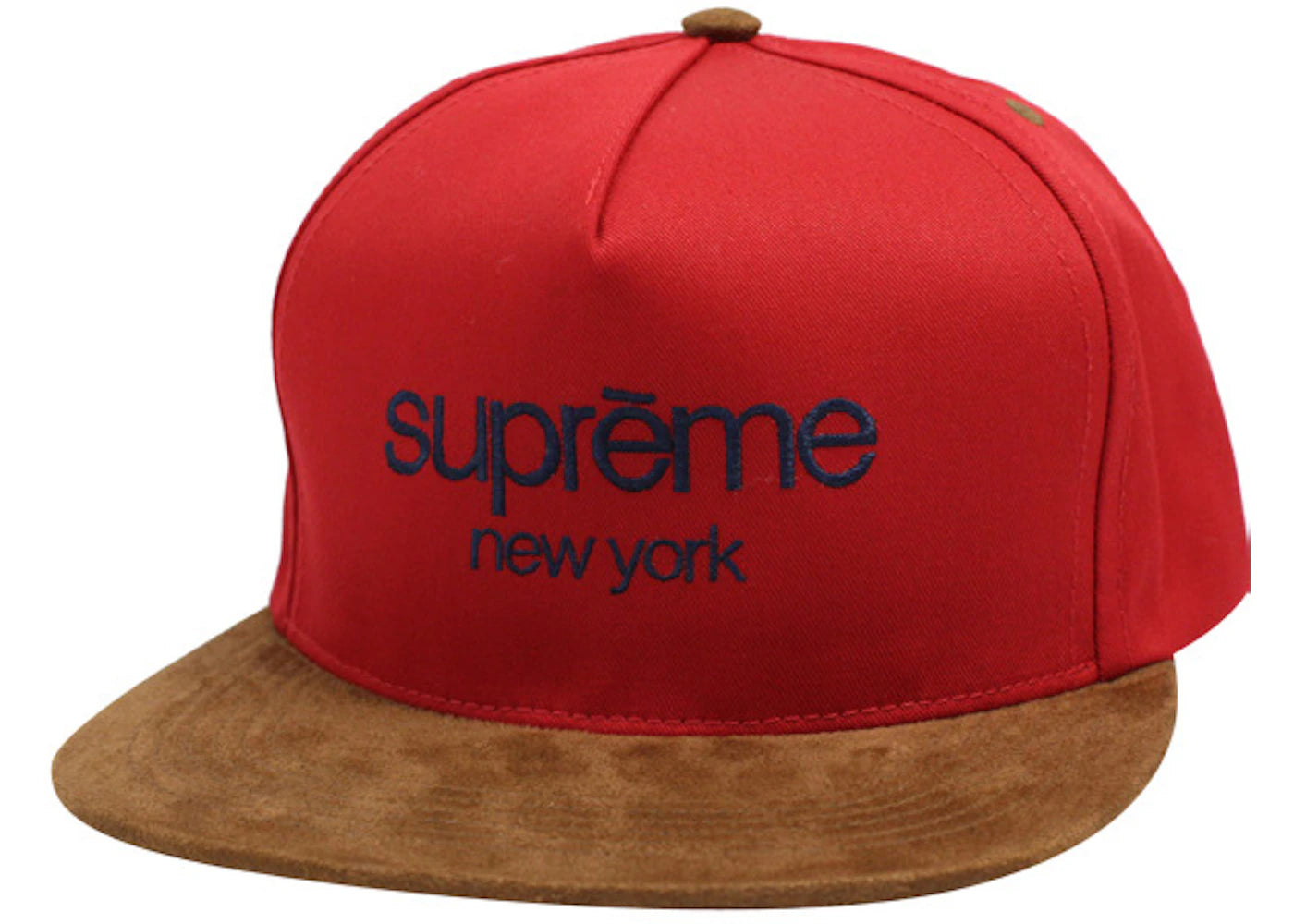 Supreme Classic Logo Suede Cap Red