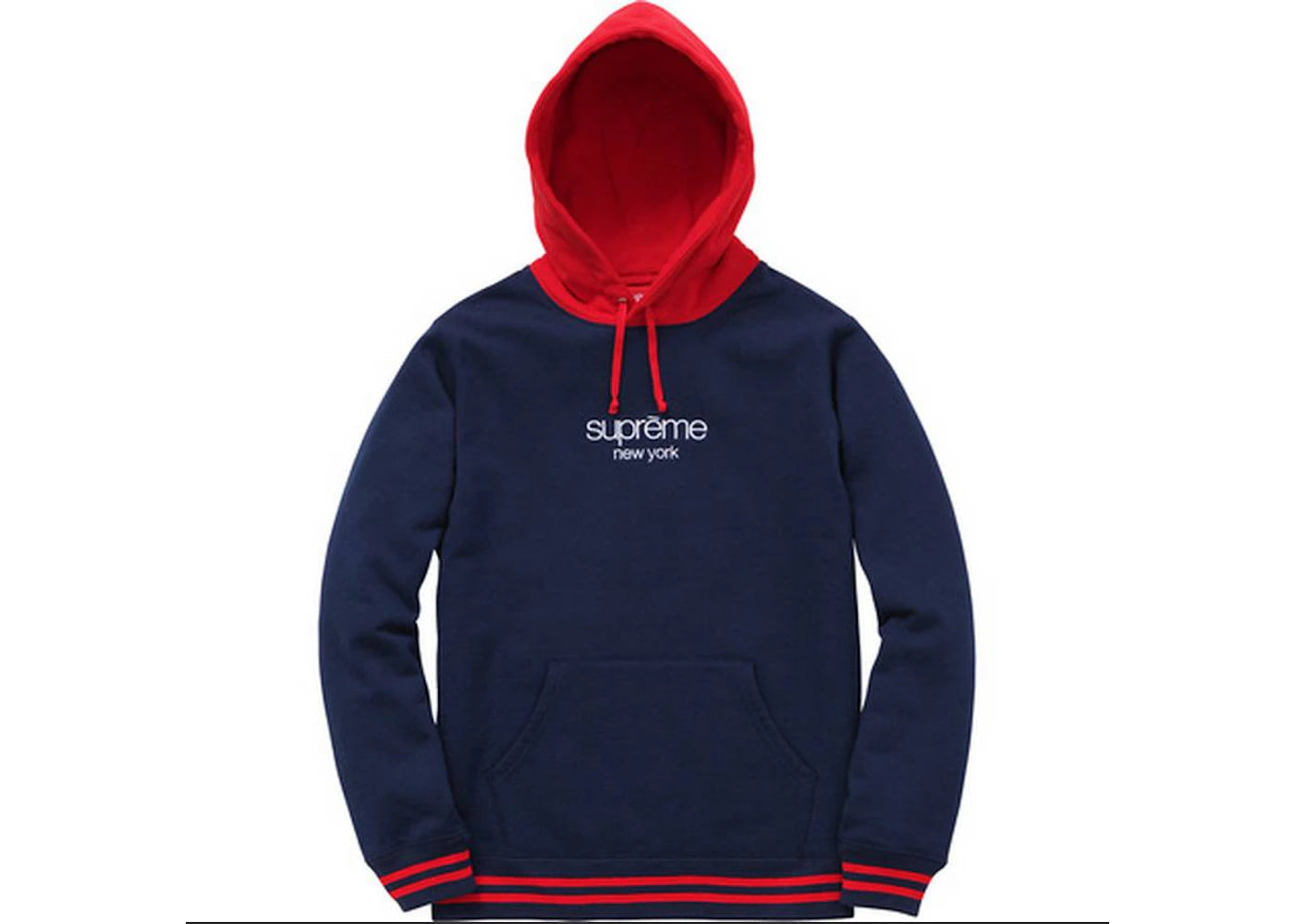 Supreme Classic Logo Two Tone Hoodie Navy