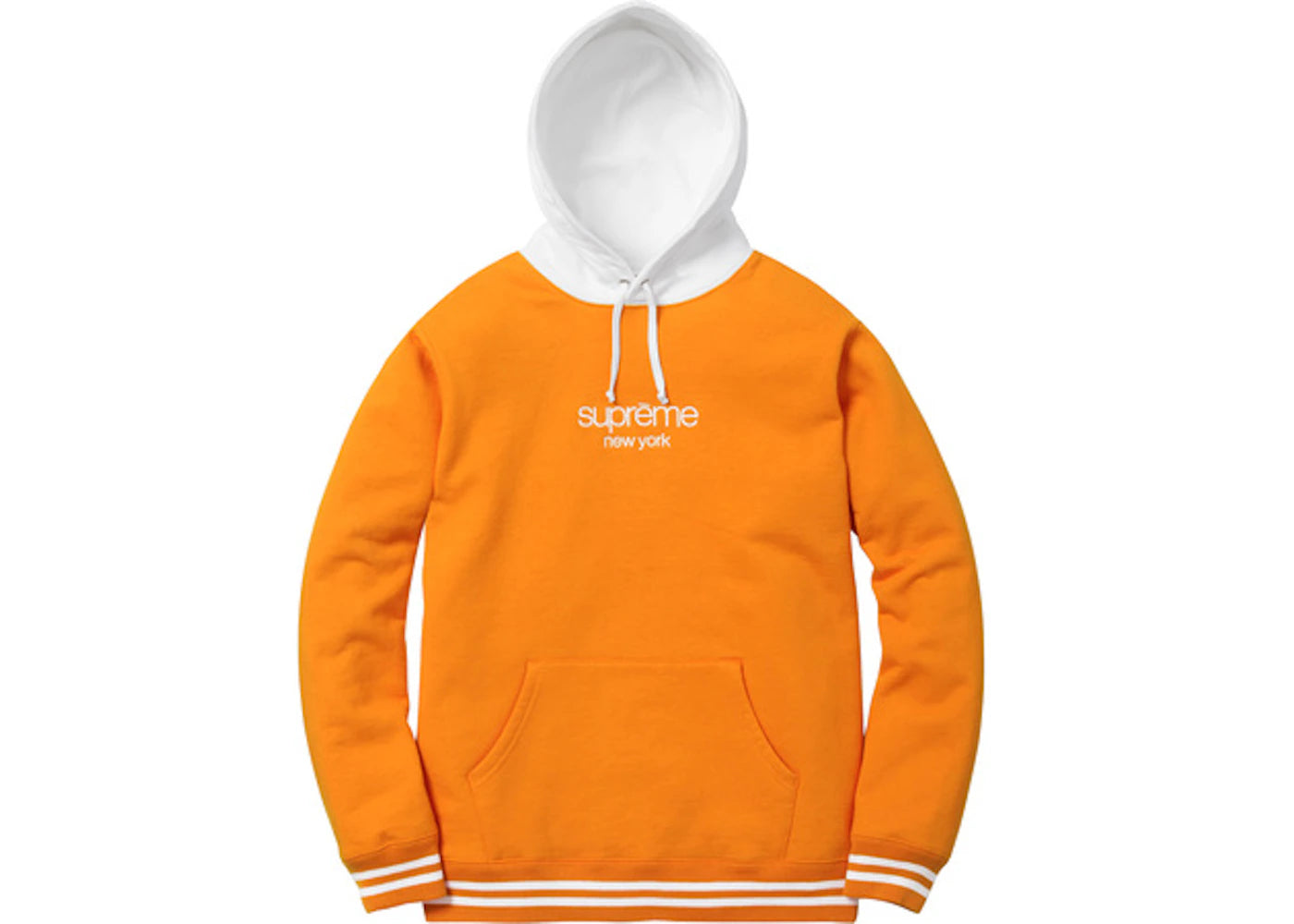 Supreme Classic Logo Two Tone Hoodie Orange