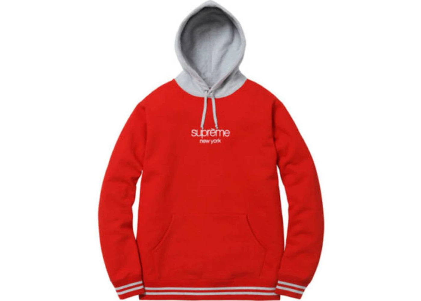 Supreme Classic Logo Two Tone Hoodie Red