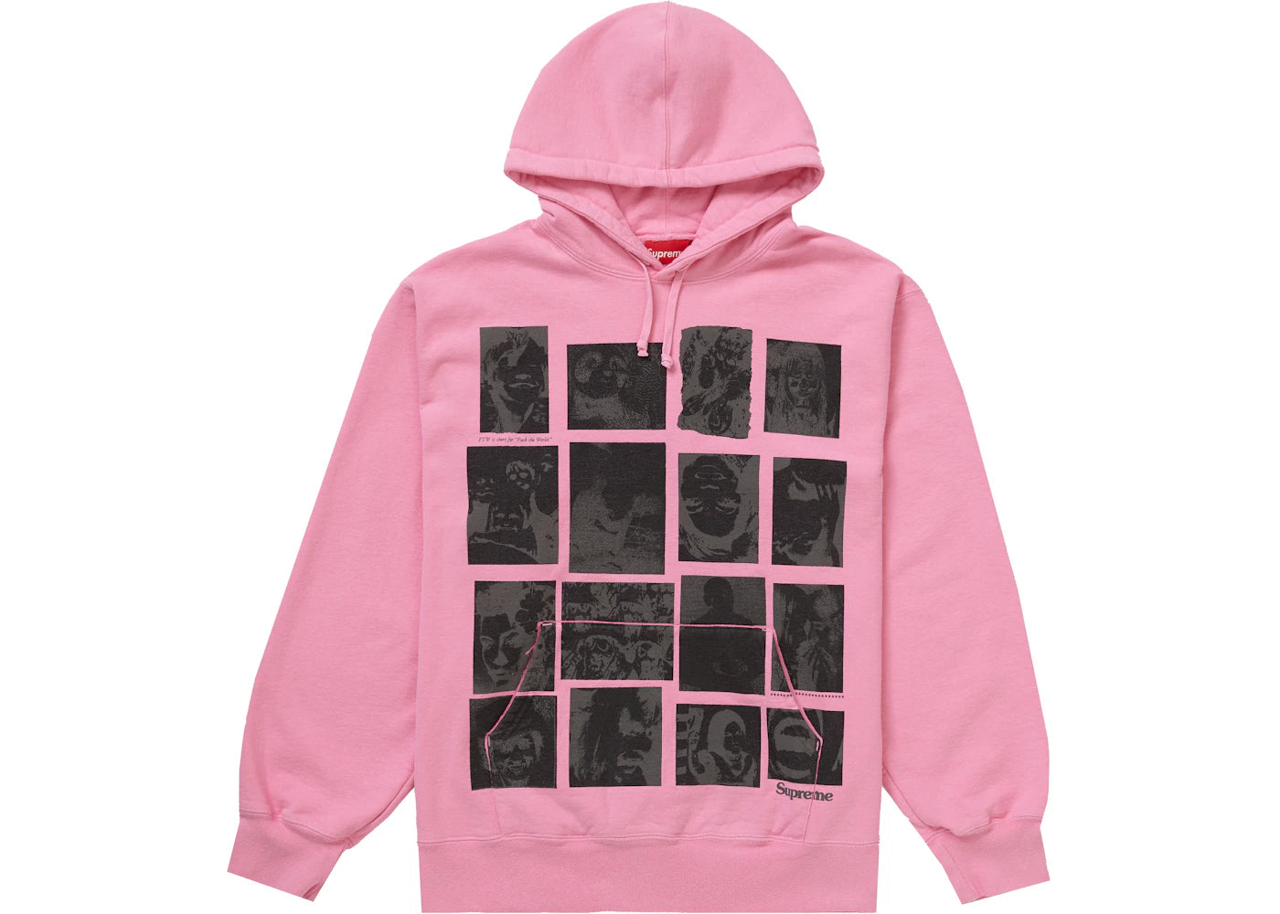 Supreme Collage Grid Hooded Sweatshirt Pink