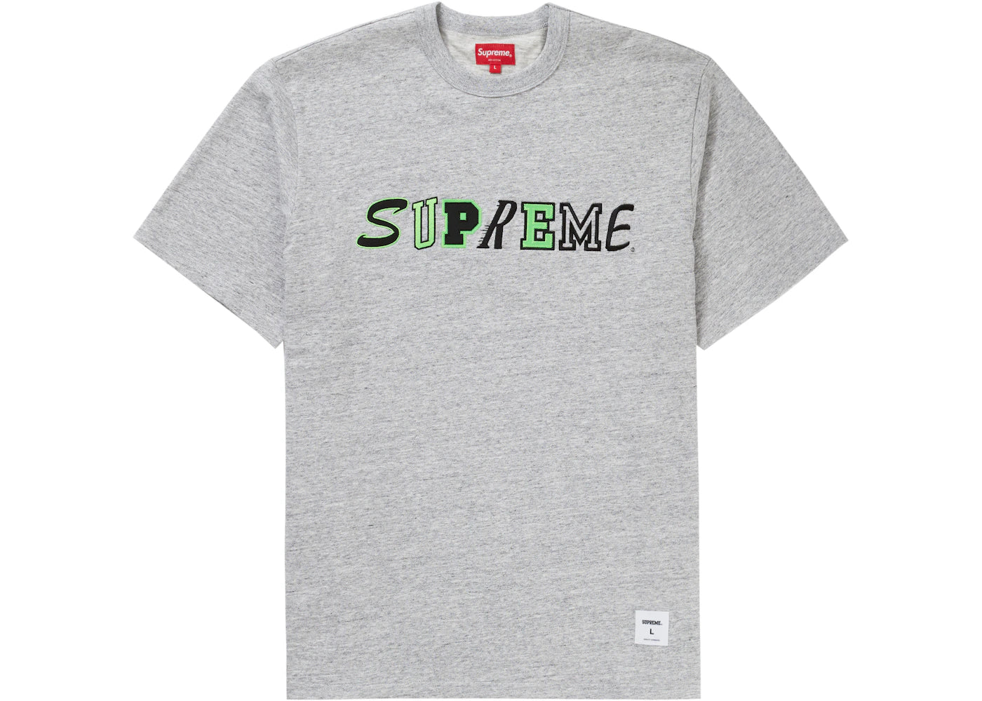 Supreme Collage Logo S/S Top Heather Grey