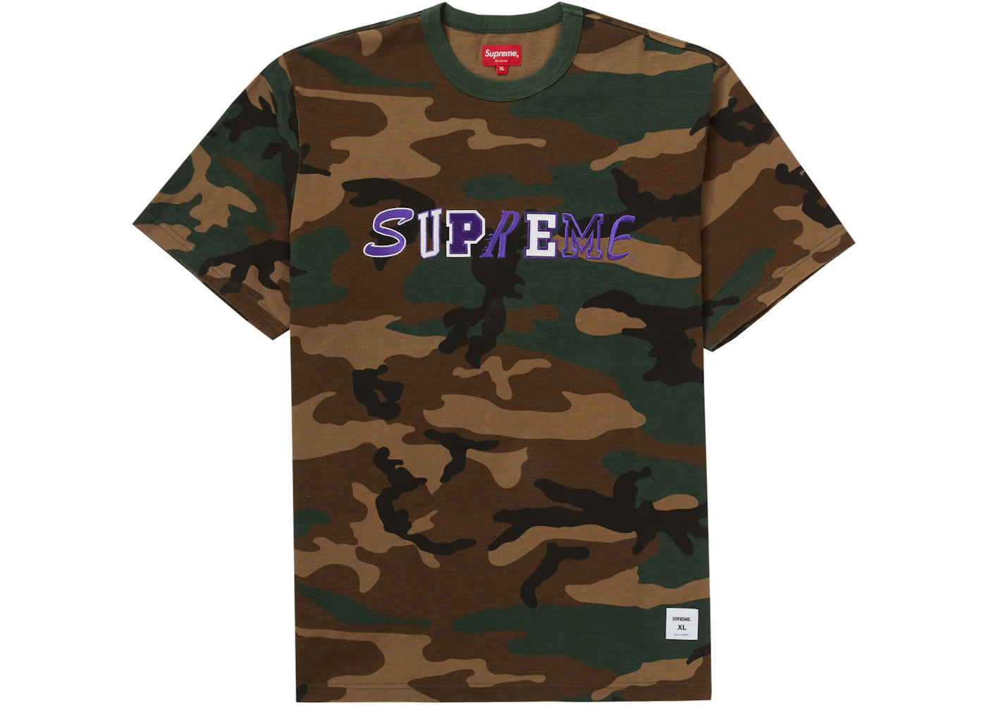 Supreme Collage Logo S/S Top Woodland Camo