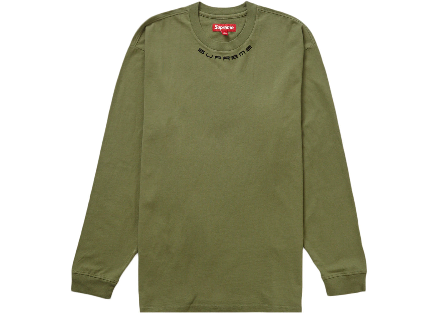 Supreme Collar Logo L/S Top Olive