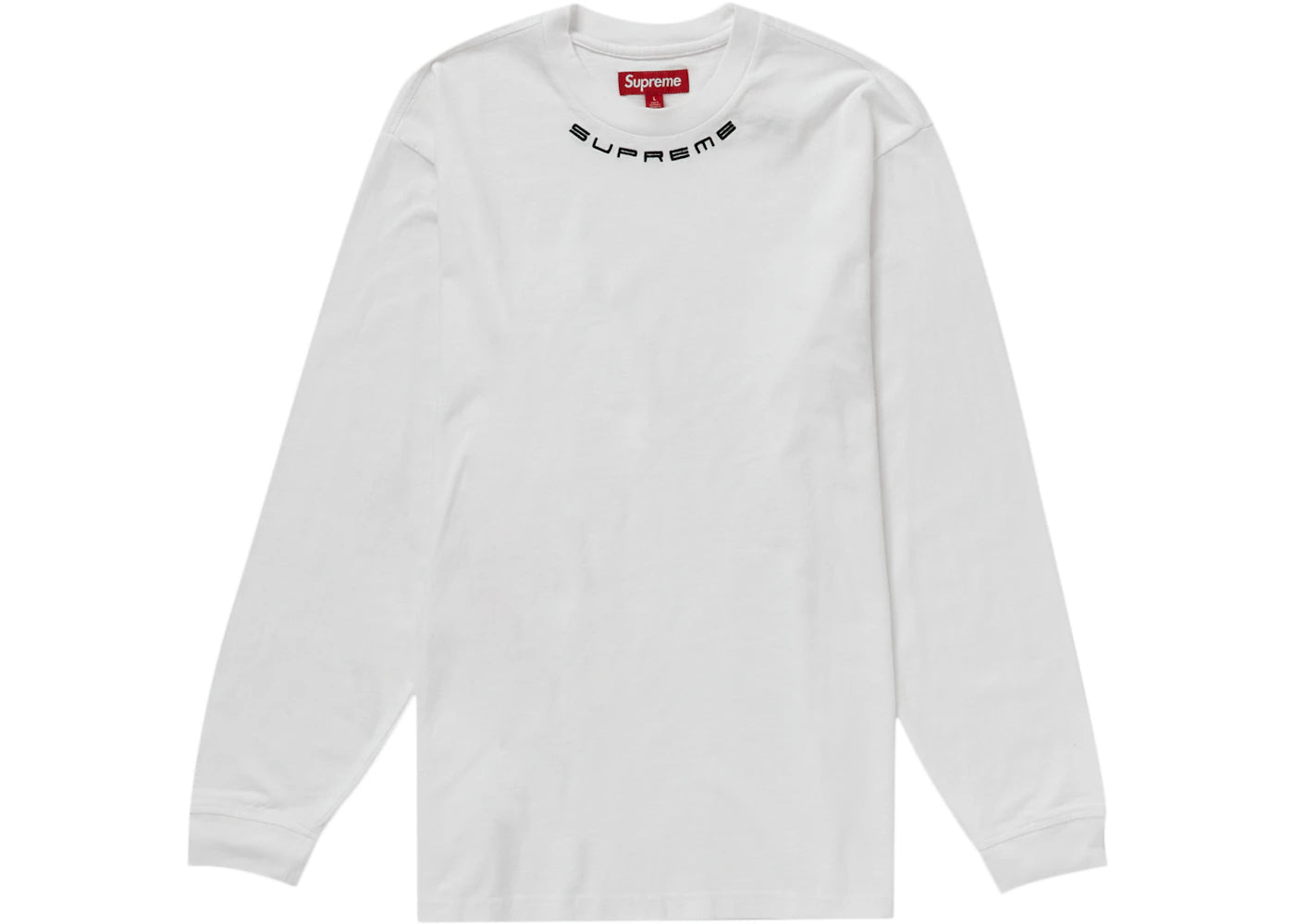 Supreme Collar Logo L/S Top White