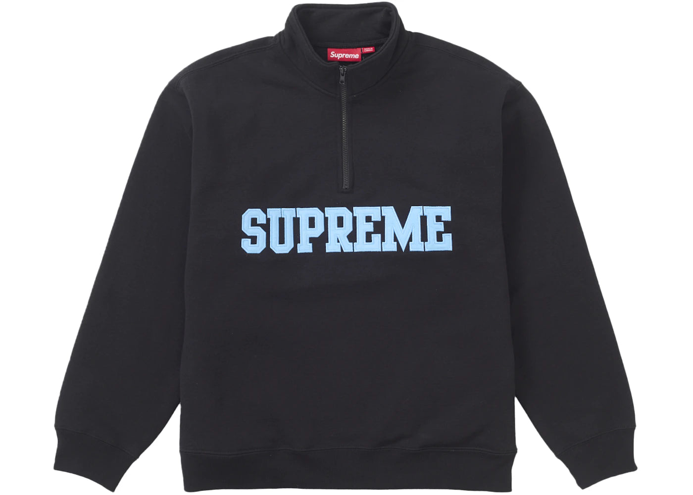 Supreme Collegiate Half Zip Pullover Black