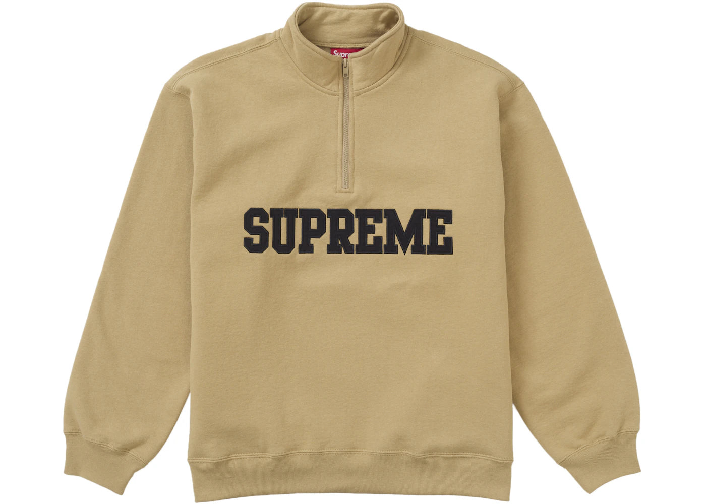 Supreme Collegiate Half Zip Pullover Dark Tan