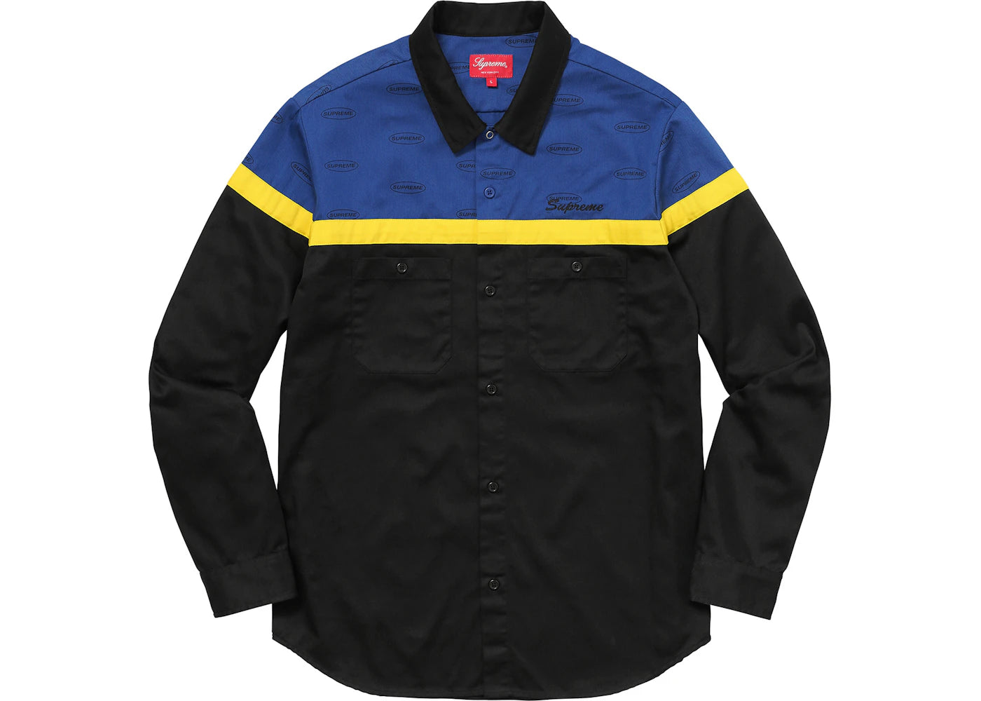 Supreme Color Blocked Work Shirt Black