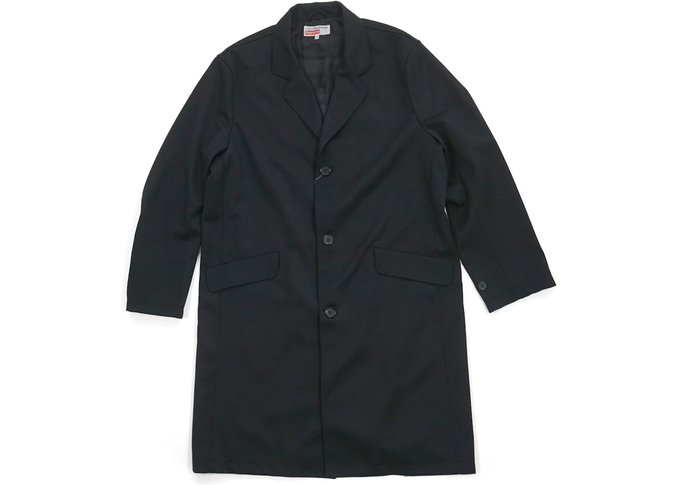 Supreme Comme des Garcons SHIRT Wool Overcoat Black