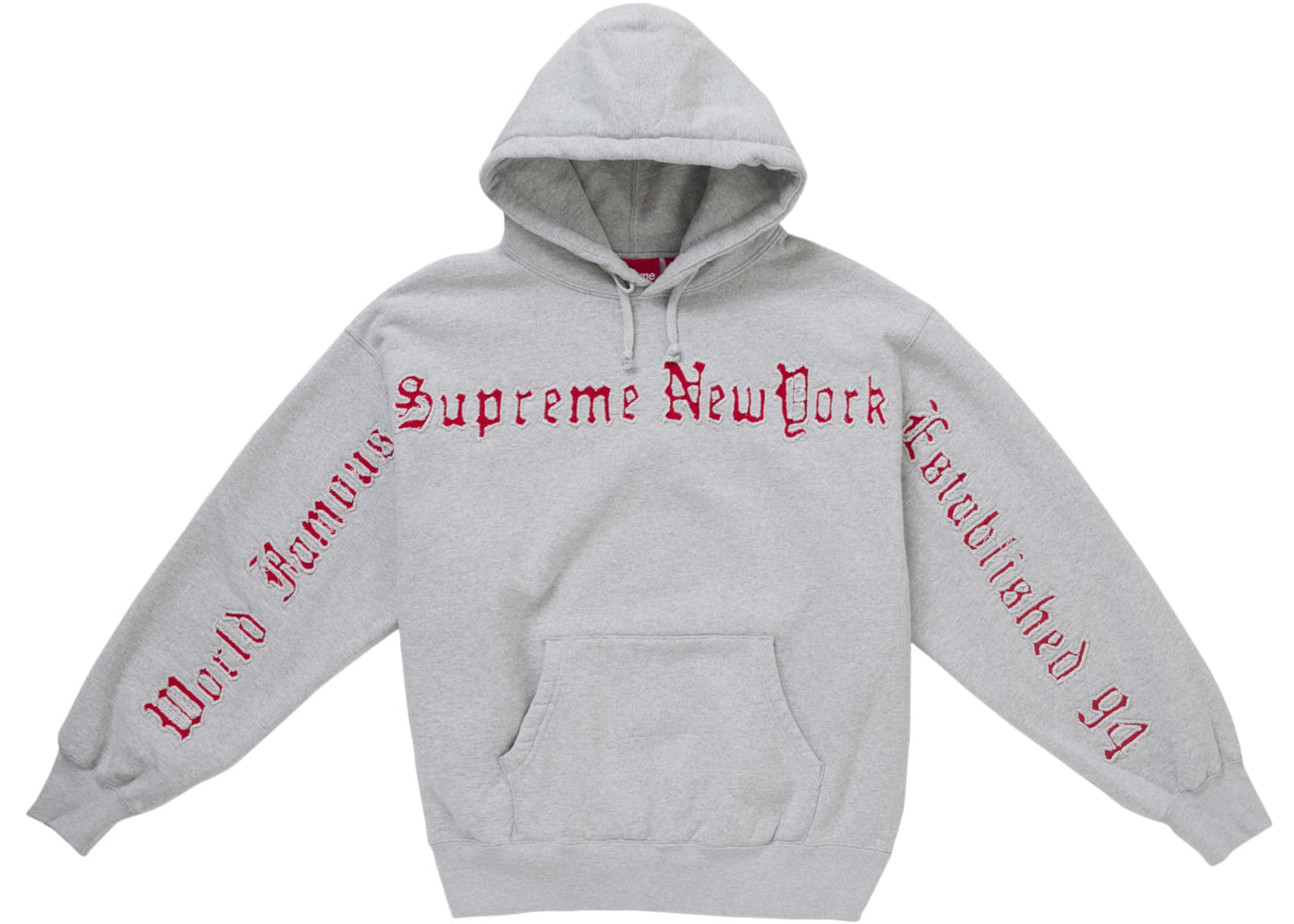 Supreme Contrast Cutout Hooded Sweatshirt Grey