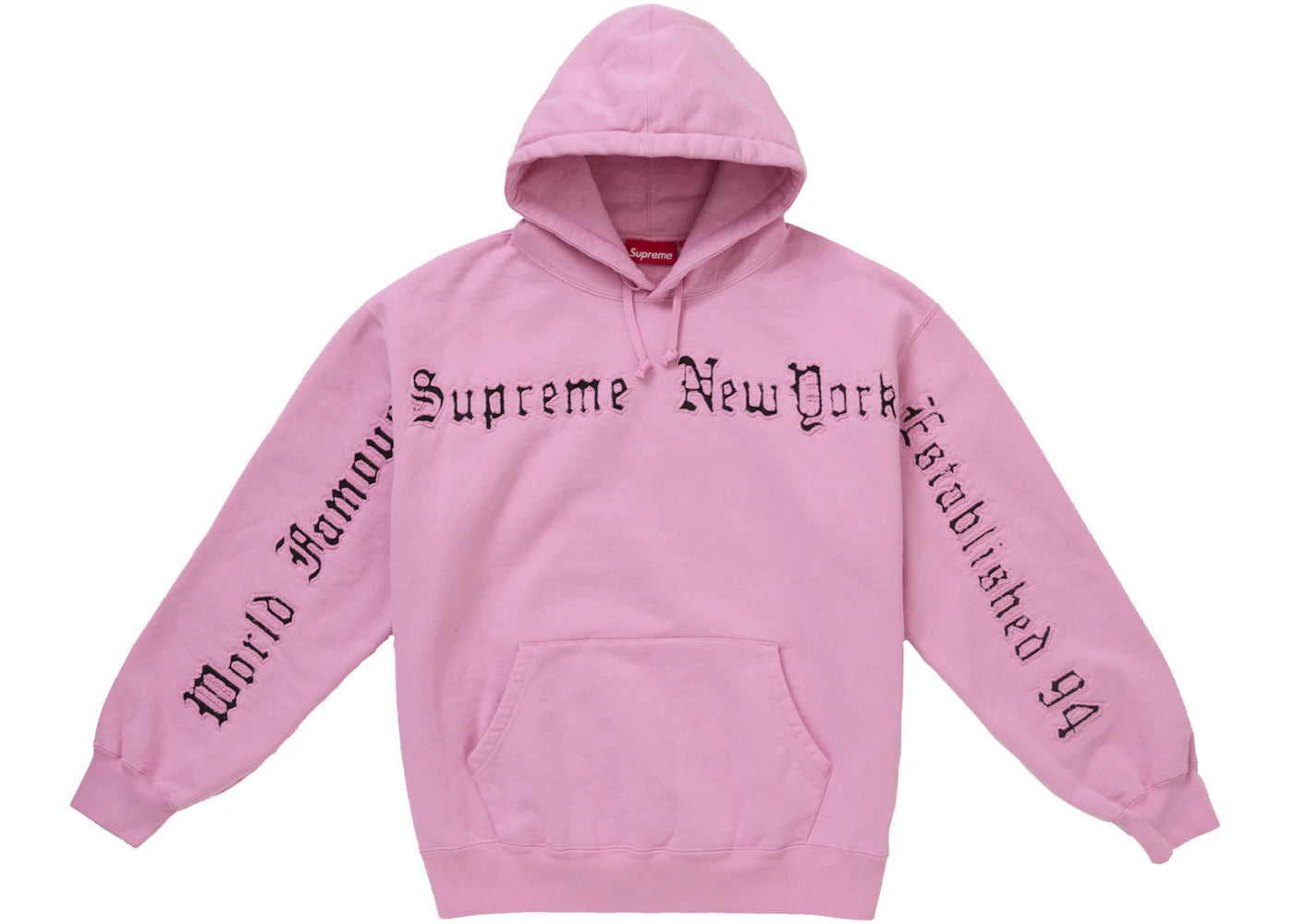 Supreme Contrast Cutout Hooded Sweatshirt Pink