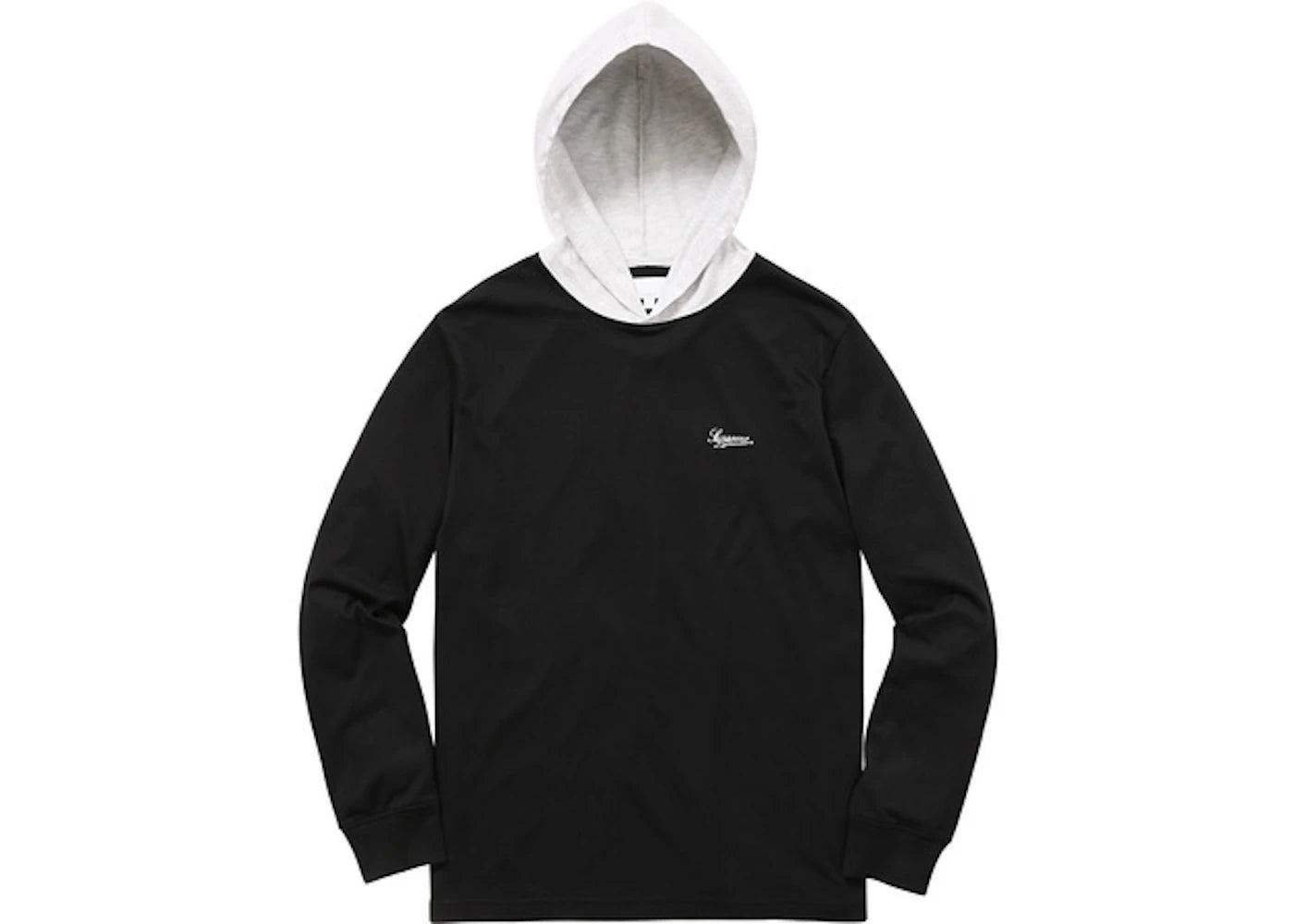 Supreme Contrast Hooded LS Top Black