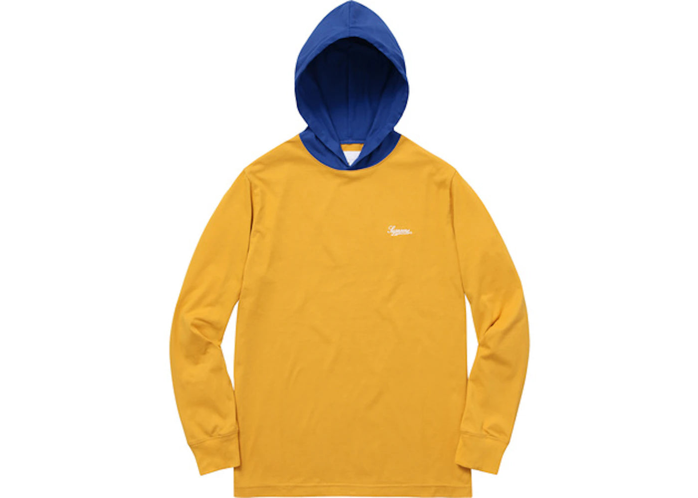 Supreme Contrast Hooded LS Top Gold