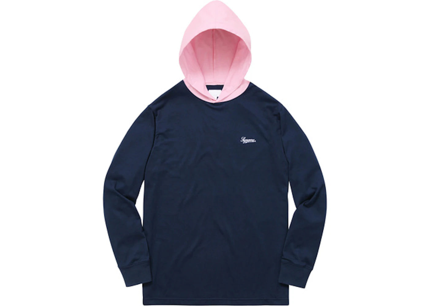 Supreme Contrast Hooded LS Top Navy